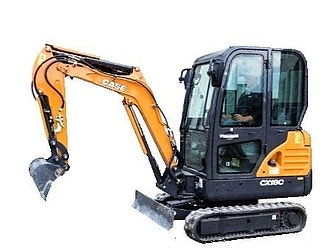 Kompakter Case Minibagger CX26C mit Kabine und Gummiketten