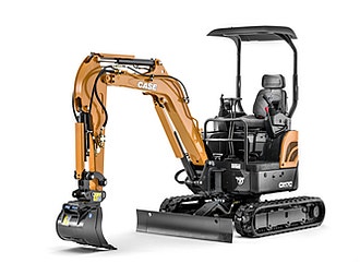 Case Minibagger CX19C mit offener Fahrerkabine und Räumschild