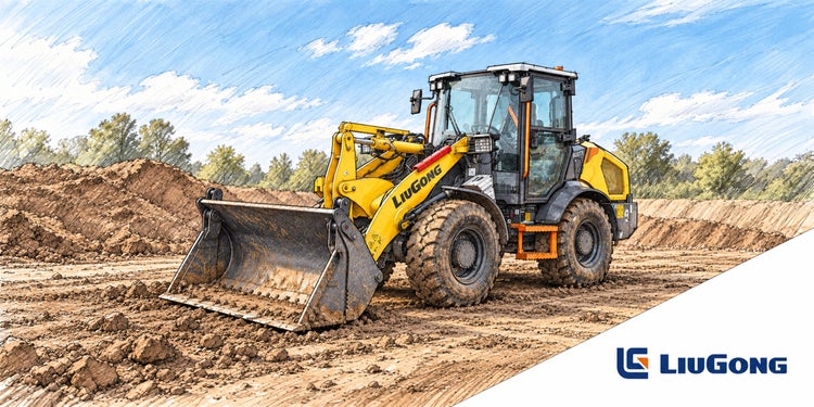 LiuGong 820T auf einer Baustelle beim Materialumschlag