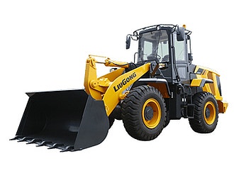 Gelber LiuGong Radlader mit großer Schaufel